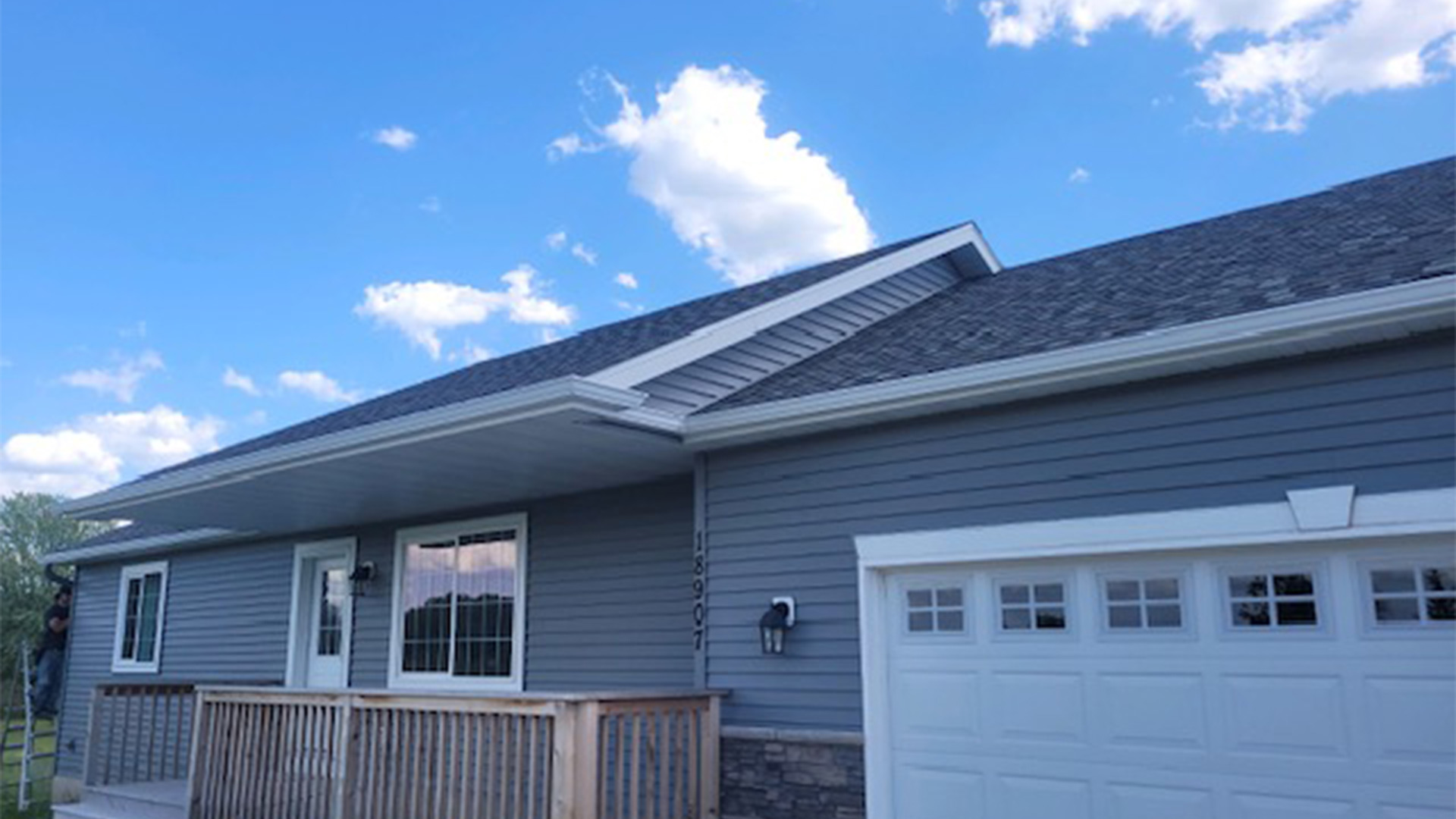 residential property with white plastic gutter installed kimball mn